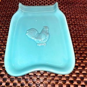 Teal Rooster Spoon Rest
